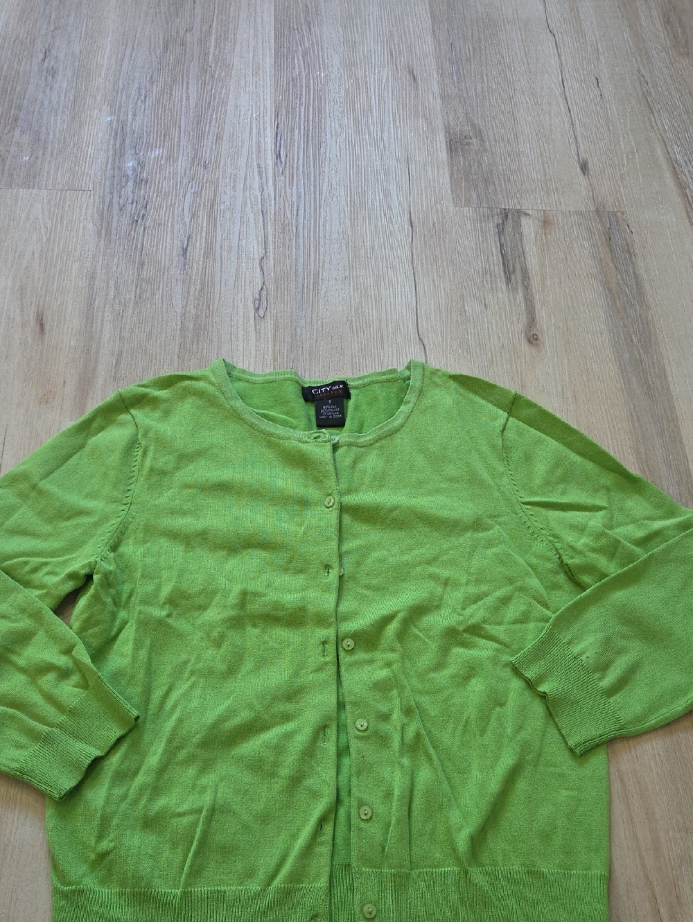 City Silk Bright Lime Knit Cardigan/bolero